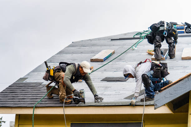 Professional Gutter Installation technician working in McCordsville, IN